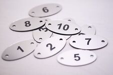 ID nummerierte Etiketten graviert 10, Tische oval, Spind, Schläger