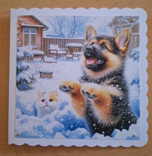 Weihnachtskarte hund - *gb*, °hund