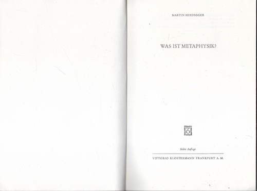 Martin heidegger was ist - martin,