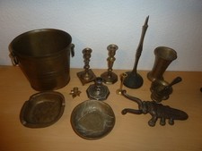 Vintage Lot Messing/Bronze Sektkühler, Mörser, Schale, Ascher, Kerzenhalter, etc