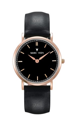 Uhr schwarz rotgold rosegold
