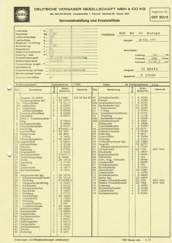 Datenblatt einstelldaten solex - datenblatt,