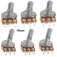 Potentiometer Dreh Poti Linear 1 2K 5K 10K 20K 50K 100K 250K 1M Ohm Mono 15 20mm