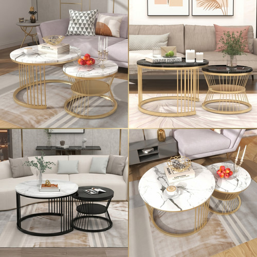 2er set couchtisch rund - 2er,