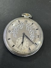 Military Issue Cyma Chrome Pocket Watch / Uhr/49mm. / Work/ Laüft / Selten