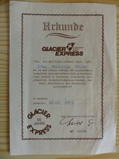 Glacier Express - Urkunde 1993 (Schweiz) No.58298