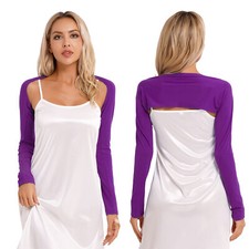 TiaoBug~Damen Bolero Jäckchen Bolerojäckchen Cardigan Schulterjacke Einfarbige