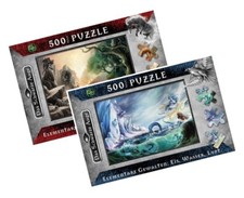 2 x DSA-Puzzle-Elementare Gewalten: Erz, Feuer, Humus & Eis, Wasser, Luft - neu