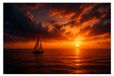 Segelboot bei Sonnenuntergang – modernes Wandbild Poster A4–A2 Digital Download