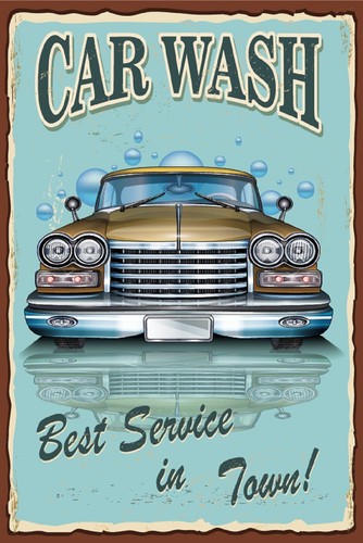 Nostalgie schild car wash - car, auto