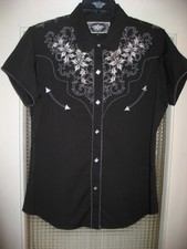 Westernbluse Damen,Line dance,Stars&Stripes,schwarzGr.L