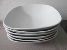 6x IKEA 365 Värdera Essteller Suppenteller Teller eckig weiß Porzellan 20x20x6cm