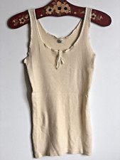 vintage retro 60er Bernger Ribana Unterhemd Top Natur Gr. 40 Schurwolle Webband
