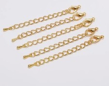5 Stück Kettenverlängerung  Verlängerung Karabiner  gold silber 