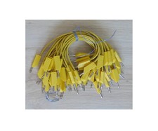 10 Verbindungskabel Rayonex, 25 cm Länge, 60V DC 16A, gelb, 4mm, Bananenstecker