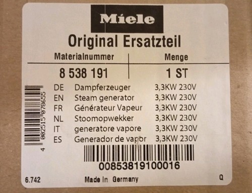 Miele dampferzeuger 8538191 - dampferzeuger,