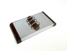 Seltene kubistische Art Deco Bauhaus Chrom & Palisander Schmuckschatulle Frankreich 1930