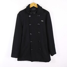 Liverpool FC Doppelreiher Mantel Größe M Wolle Schwarz Klassisch Logo Fußball Bequem