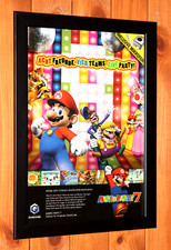 Mario Party 7 Nintendo GameCube Vintage Mini Werbeblatt Gerahmt Poster Ad Framed