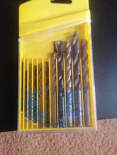 Saphir Schlagbohrer Stein m. Hartmetallspitze und HSS Spiralbohrer 11 St Gr 2-10