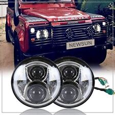 NSLUMO 7" LED Scheinwerfer Set, Weiß/Gelb Halo für Defender 90/110 Blinker