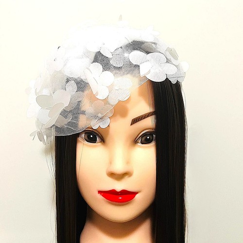 Weißer fascinator mit - weißer,