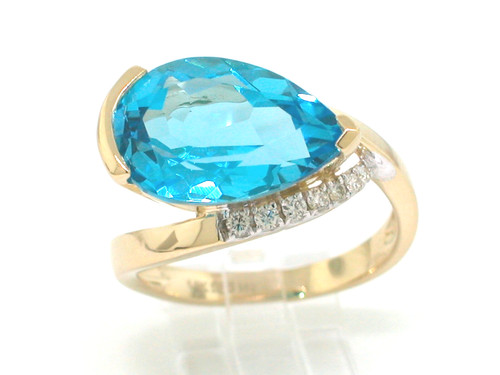 Blautopas ring 585 - blautopas,