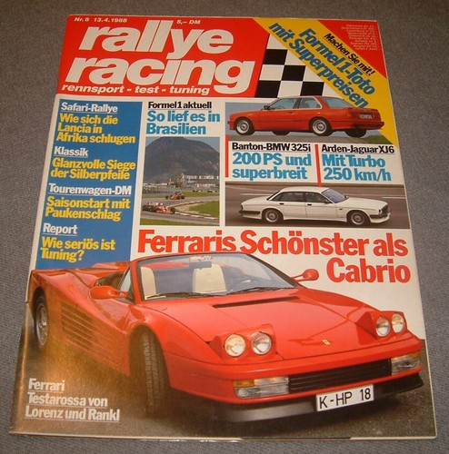 Rallye racing 1988 ferrari - racing, 8/1988