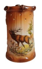 Bierkrug Bierseidel Spaßkrug Scherzkrug mit Löchern Jagd Hirsch Höhe ca 18 cm 
