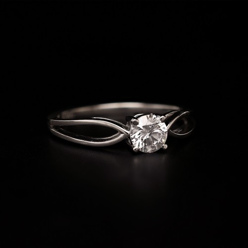 14k weißgold ring rund 35 - rund, 0,35