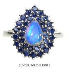 925 Sterling Silber Oval Feuer