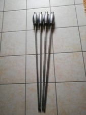 Petroleum Fackeln 4 St. silber + Vier Ersatzdochte 