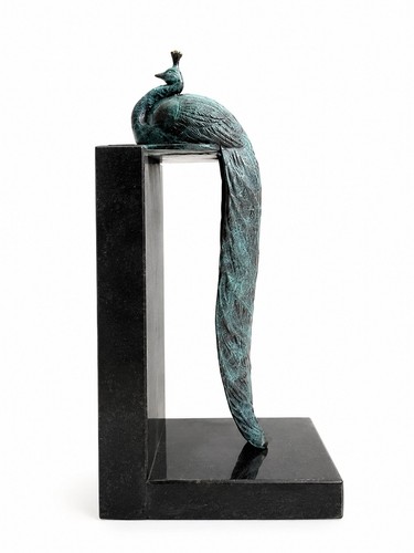 Bronzefigur pfau art - bronzefigur,
