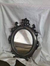 Spiegel mit kunstvollem Zinnrahmen, oval, 50 cm lang, hochkant oder quer 