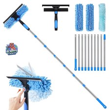 4.2M Fensterwischer 2-in-1 Fensterputzer Drehbares Abzieher Verlängerungsstange