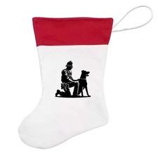 Weihnachtsstrümpfe "Polizei Hundeführer kniend" (SG057349)