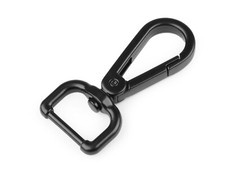 24)   1 Stück Karabiner Metall 20 mm oval silber schwarz gold messing drehbar