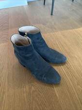 Sergio Rossi Stiefeletten, Wildleder Petrol, Gr. 37.5