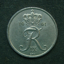 B5) Dänemark 25 Öre 1961