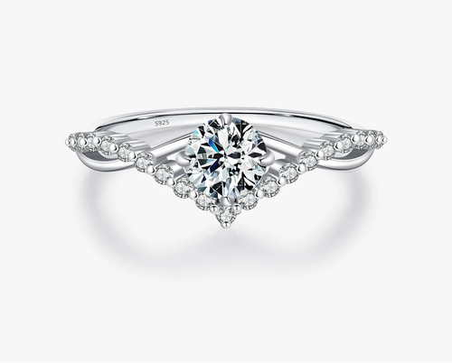 Krone farbe moissanit ring - d,