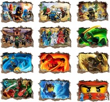 NINJAGO 140cm STICKER 3D LEGO Wandaufkleber Wandtattoo Loch