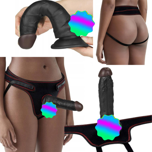 Strap schwarz silikon - schwarz, penis
