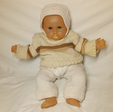 Große Puppe 60 cm Spielpuppe blaue Schlafaugen selbst gehäkelte Kleidung