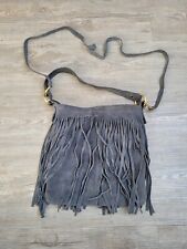 Wildleder Tasche grau Fransen