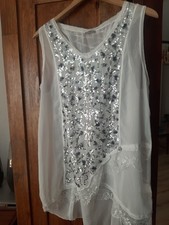 Langes tanktop mit pailletten - tanktop,