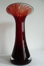 70er Ernst Friedrich & Co. Glas Vase geschliffen bordeaux H 25 cm 1100gr