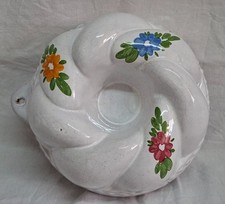 B12 Alte Backform Puddingform Keramik ? Vintage 1980-50er Jh. Gugelhupf Blumen