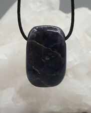 CORDIERIT IOLITH Anhänger Trommelstein Rechteck gebohrt Edelstein-Anhänger a6