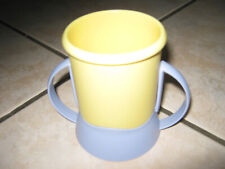 Tupperware Care Trinklerntasse Becher mit Griffen Kleinkinder 200 ml lila/gelb
