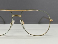 Lacoste Brille Herren Gold Grün Pilot Vollrand Metall Oval